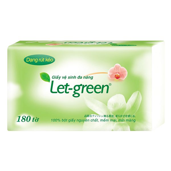 Khăn Giấy Rút Đa Năng Let Green 180 Tờ