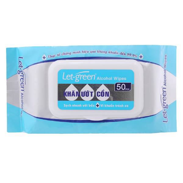 Khăn Ướt Cồn Let Green 50 Miếng