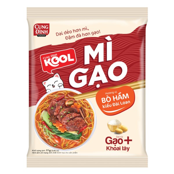 (Only Emartmall) Mì Gạo Cung Đình Bò Hầm Kiểu Đài Loan Gói 77G