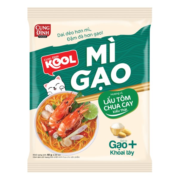 (Only Emartmall) Mì Gạo Cung Đình Lẩu Tôm Chua Cay Kiểu Thái Gói 84G