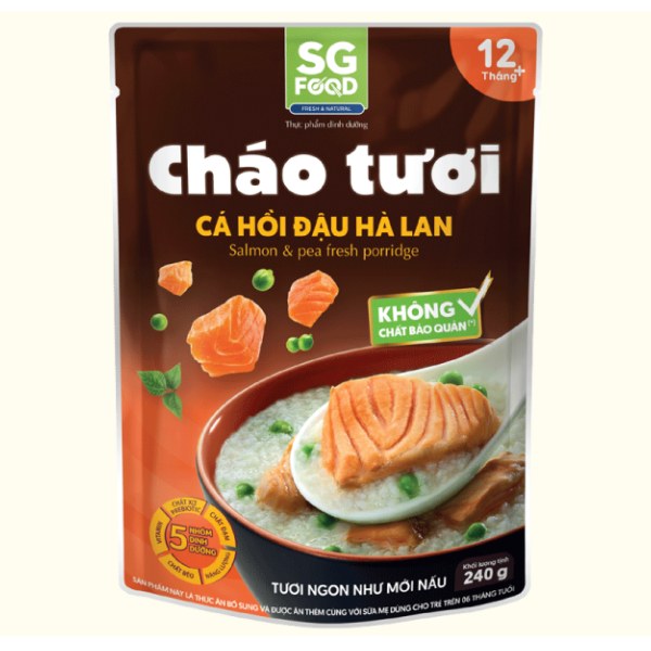 Cháo Tươi SG Food Cá Hồi Đậu Hà Lan 240G
