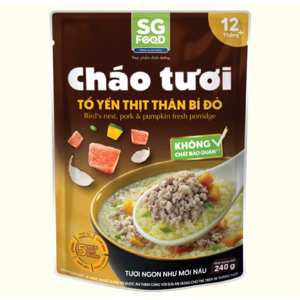 Cháo Tươi SG Food Thịt Thăn Bằm Bí Đỏ 240G