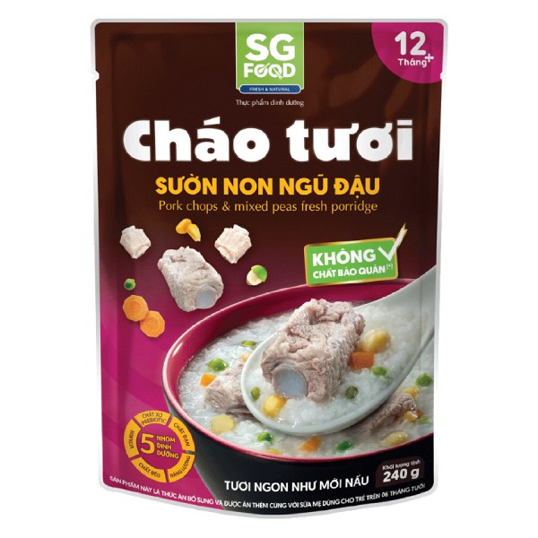 Cháo Tươi SG Food Sườn Non Ngũ Đậu 240G