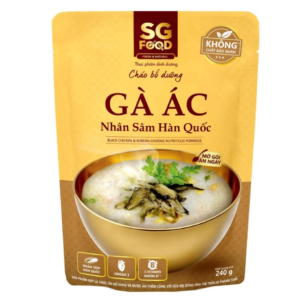 Cháo SG Food Gà Ác Nhân Sâm Hàn Quốc Gói 240G