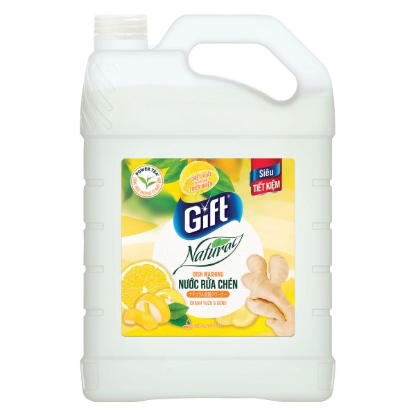 Nước Rửa Chén Gift Chanh Yuzu & Gừng Bình 3.8Kg