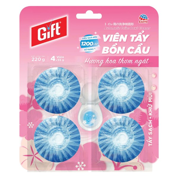 Viên Tẩy Bồn Cầu Gift Hương Hoa 55G*4