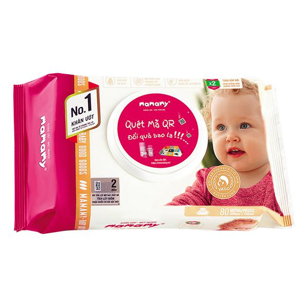Khăn Ướt Mamamy 80 Tờ Có Nắp Có Mùi