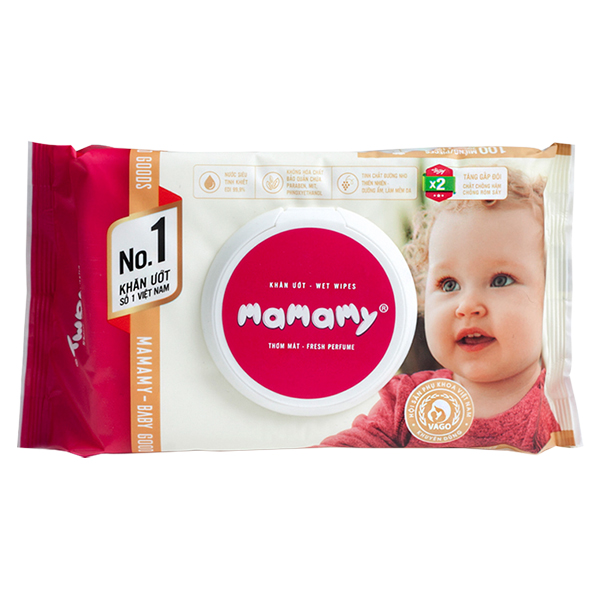 Khăn Ướt Mamamy 100 Tờ Có Nắp Có Mùi