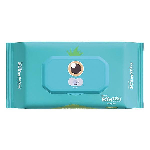 Khăn Ướt Kin Kin Không Mùi Có Nắp 100 Tờ