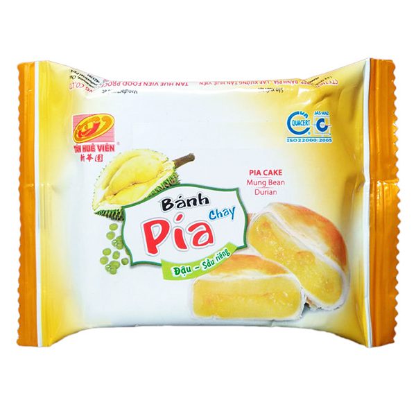 Bánh Pía Tân Huê Viên Chay Đậu Xanh Sầu Riêng Gói 1 Bánh 40G