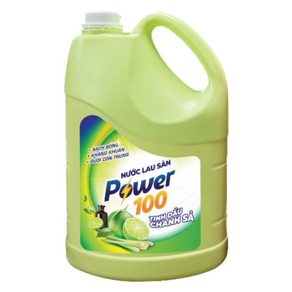 Nước Lau Sàn Power 100 Tinh Dầu Chanh Sả Bình 3.5Kg