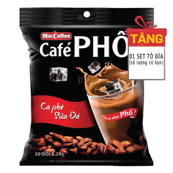 Cà Phê MacCoffee Café Phố Sữa Đá Túi 30 Gói*24G