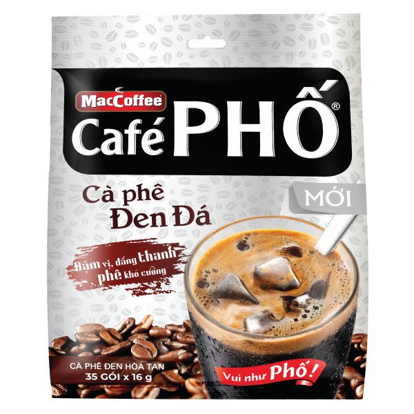 Cà Phê MacCoffee Café Phố Đen Đá Túi 35 Gói*16G