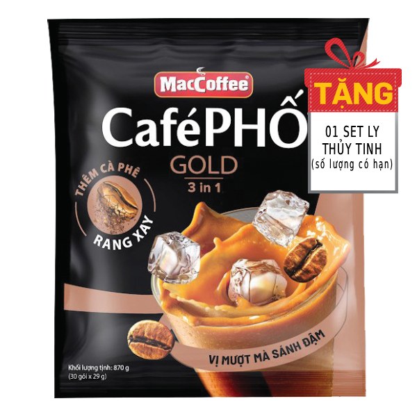 Cà Phê Phố Gold 3in1 Túi 30 Gói*29G