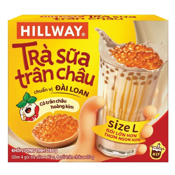 Trà Sữa Hillway Trân Châu Hoàng Kim Hộp 280G