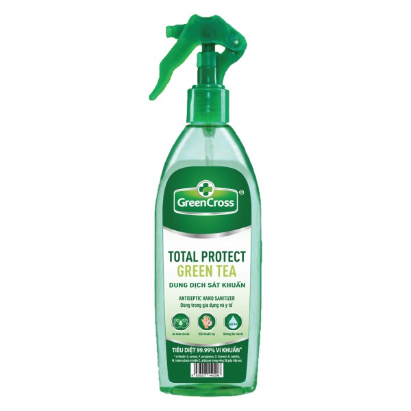 Dung Dịch Sát Khuẩn Green Cross Trà Xanh Chai 300Ml
