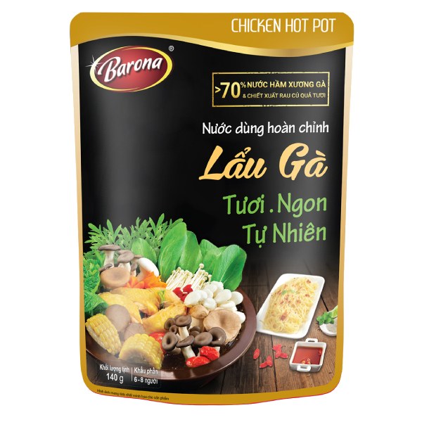 Nước Dùng Hoàn Chỉnh Barona Lẩu Gà 140G