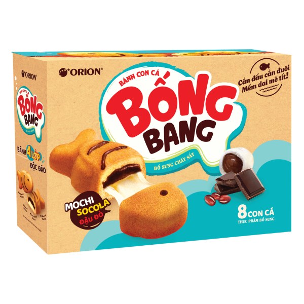Bánh Orion Con Cá Bống Bang Mochi Socola Đậu Đỏ Hộp 232G