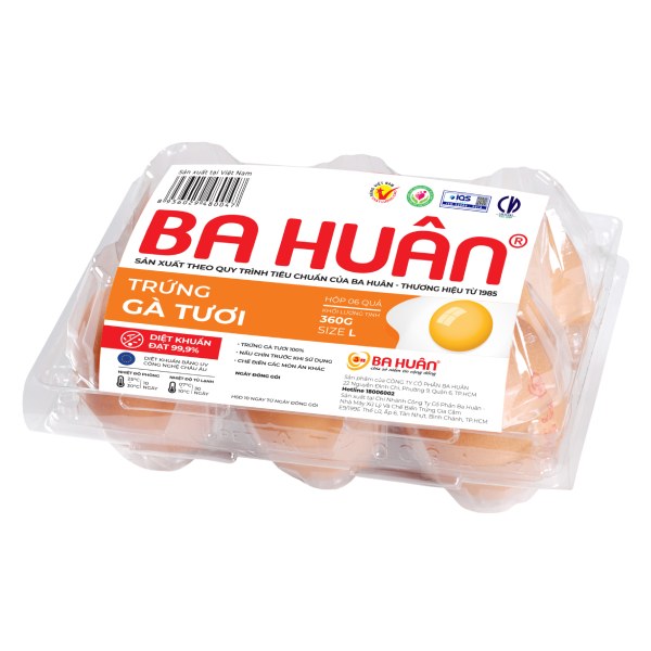 Hộp 6 Trứng Gà Ba Huân Size L