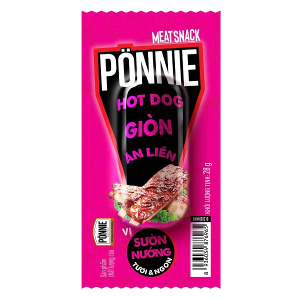 Hot Dog Giòn Ăn Liền Ponnie Vị Sườn 28G