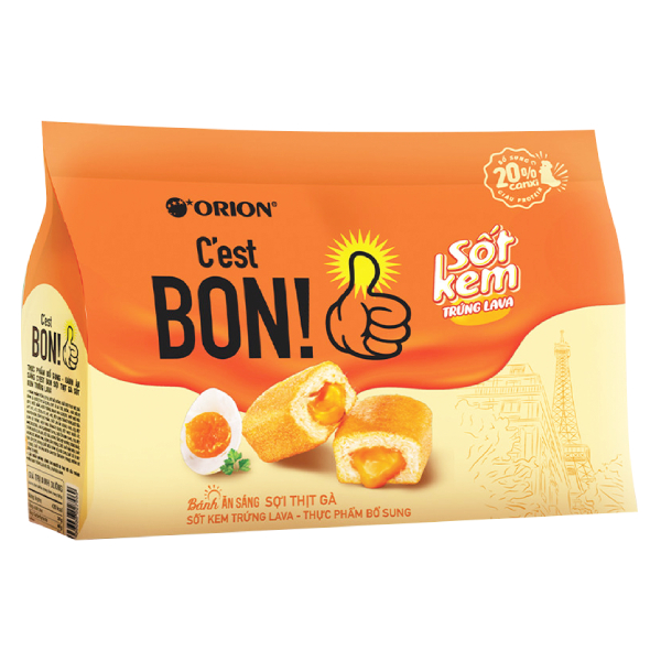 Bánh Ăn Sáng C'est Bon Kem Trứng Lava Gói 162.4G