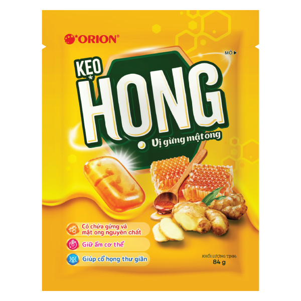 Kẹo Họng Orion Vị Gừng Mật Ong Gói 84G