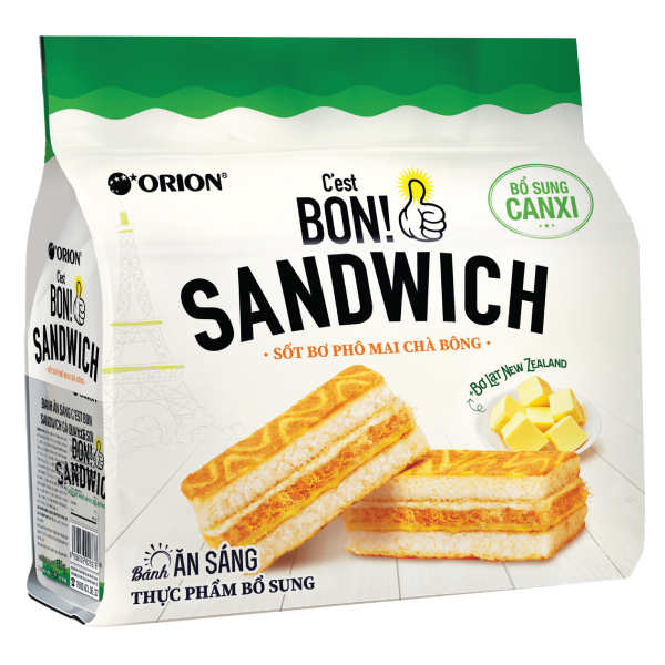 Bánh Ăn Sáng C'est Bon Sandwich Sốt Bơ Phô Mai Chà Bông 147G