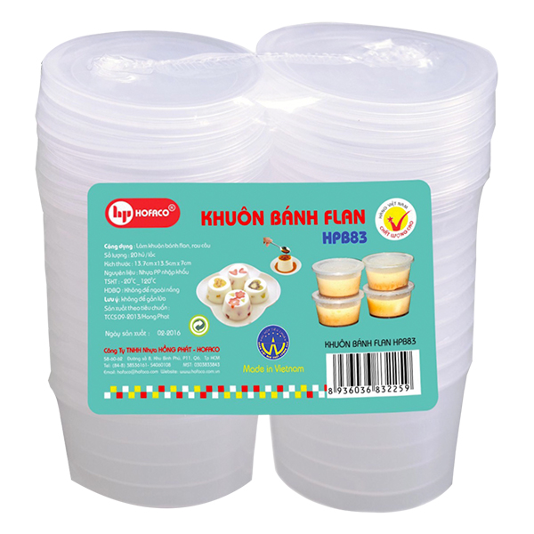Lốc 10 Khuôn Bánh Flan Hofaco HPB83