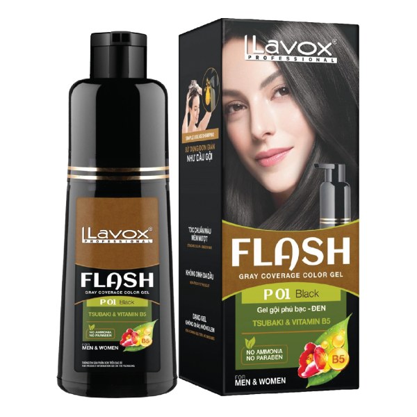 Gel Gội Phủ Bạc Lavox P01 200Ml Đen