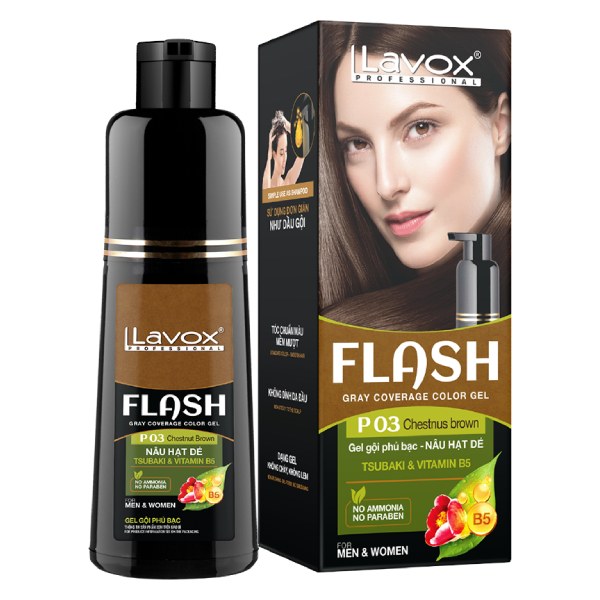 Gel Gội Phủ Bạc Lavox P03 200Ml Nâu Hạt Dẻ