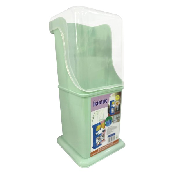 Hộp Đũa Nhựa Tự Lập Nắp Vuông 12.6*12.6*27.5Cm