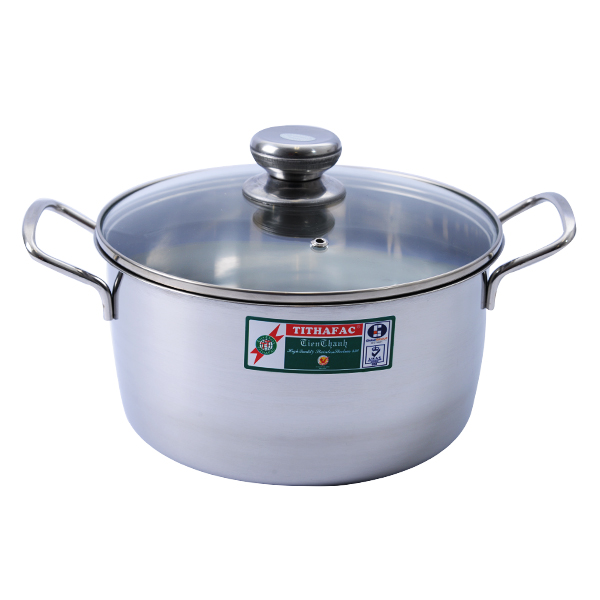 Nồi Inox Nắp Kính Bếp Từ Tithafac 24Cm