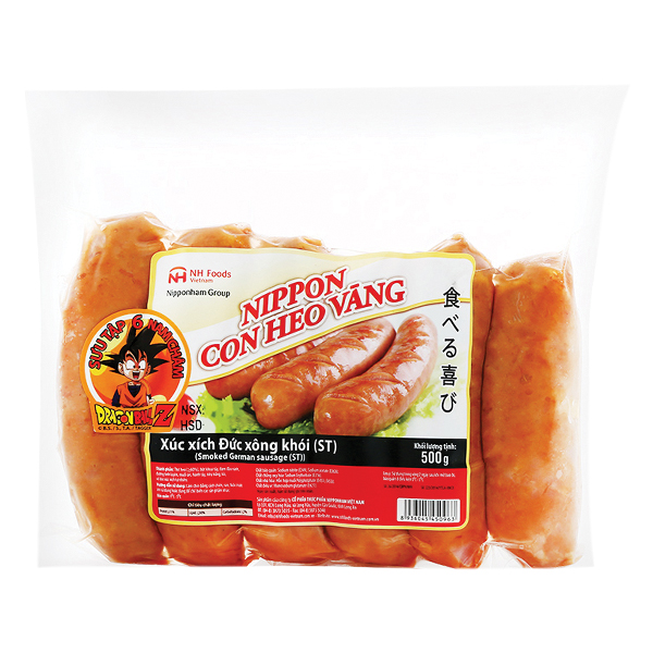 Xúc Xích Đức Xông Khói Nippon Con Heo Vàng 500G