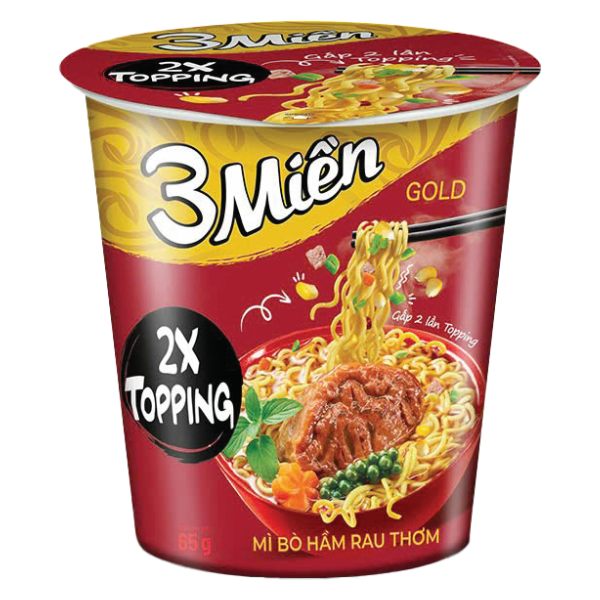 Mì Ly 3 Miền Gold Bò Rau Thơm 65G