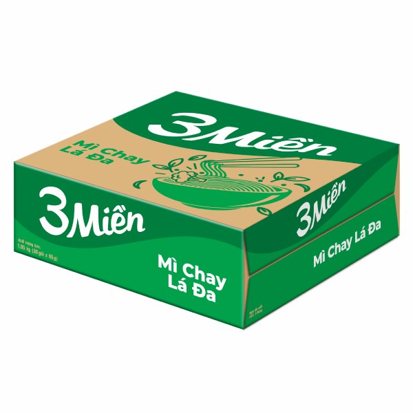 Mì 3 Miền Chay Lá Đa Thùng 30 Gói 65G