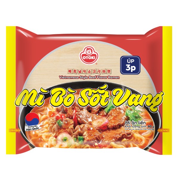 Mì Otoki Jin Vị Bò Sốt Vang Gói 80G