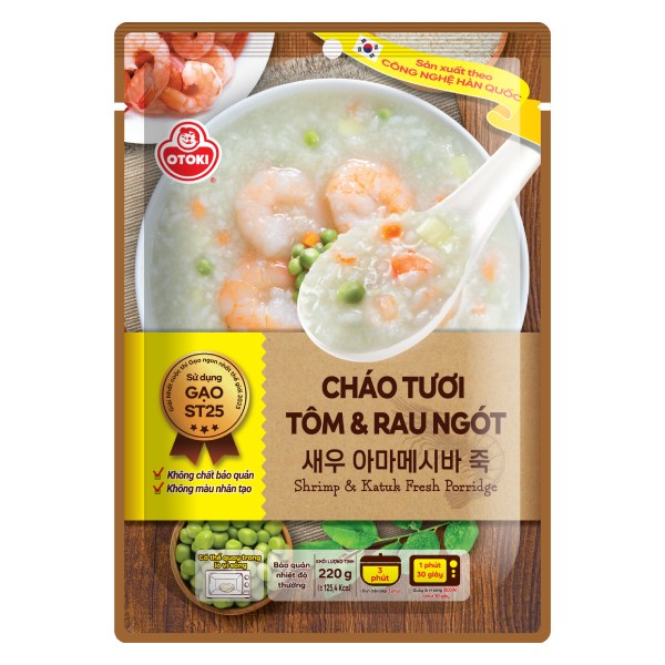 Cháo Tươi Otoki Tôm & Rau Ngót Gói 220G