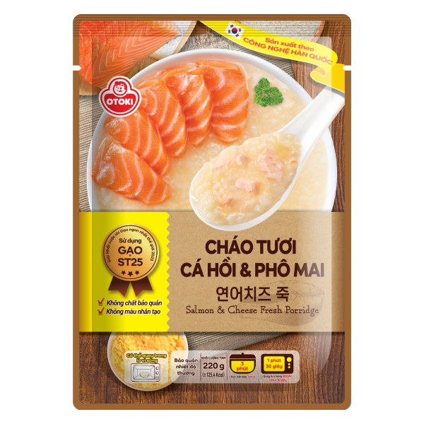 Cháo Tươi Otoki Cá Hồi & Phô Mai Gói 220G