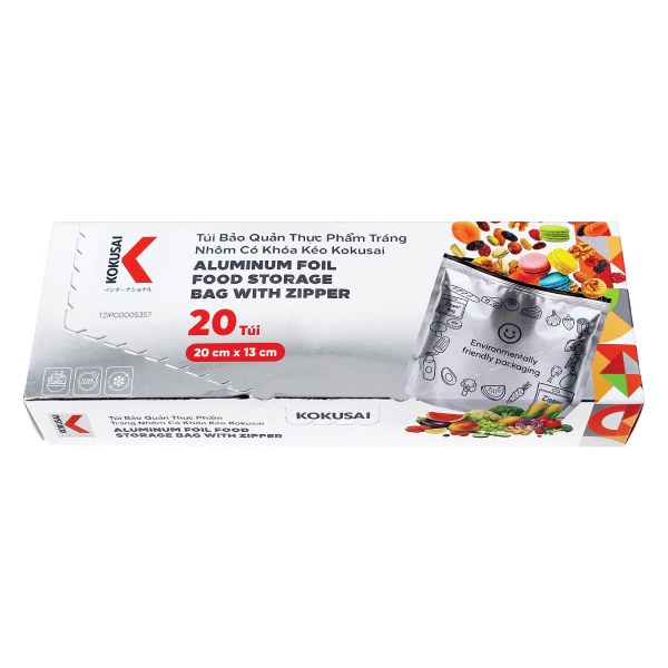 Túi Bảo Quản Thực Phẩm Nhôm Có Zip Kokusai 20Cm*13Cm
