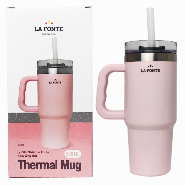 Ly Giữ Nhiệt La Fonte Kèm Ống Hút 014700-PIN 530Ml