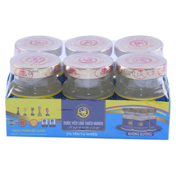 Lốc 6 Lọ Nước Yến Thiên Hoàng Không Đường 70Ml
