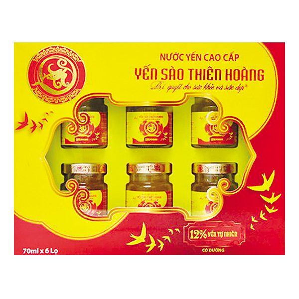 Hộp Quà 6 Nước Yến Thiên Hoàng 12% Có Đường 70Ml