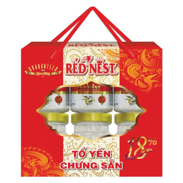 Hộp 6 Hũ Nước Yến Red Nest Chưng Sẵn Có Quai 70Ml