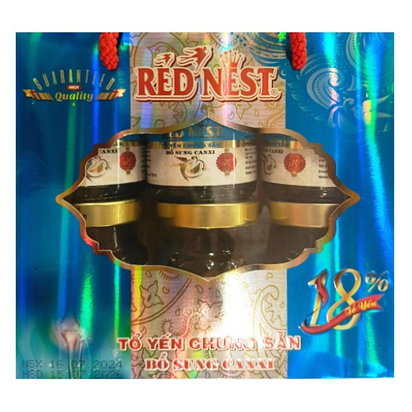 Hộp 6 Hũ Nước Yến Red Nest Canxi Có Quai 70Ml