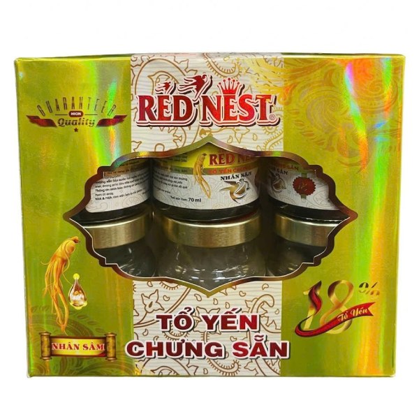 Lốc 6 Nước Yến Red Nest Nhân Sâm 70Ml