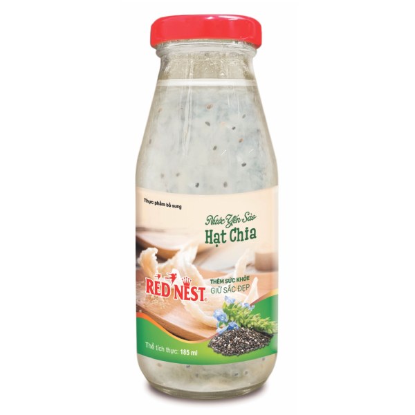 Nước Yến Sào Red Nest Hạt Chia Chai 185Ml