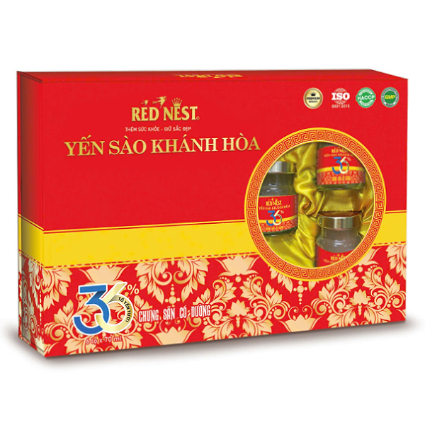 Hộp 6 Nước Yến Red Nest 36% Chưng Sẵn 70Ml