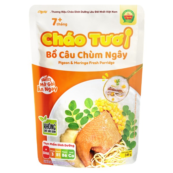 Cháo Tươi Cây Thị Bồ Câu Chùm Ngây Gói 240G