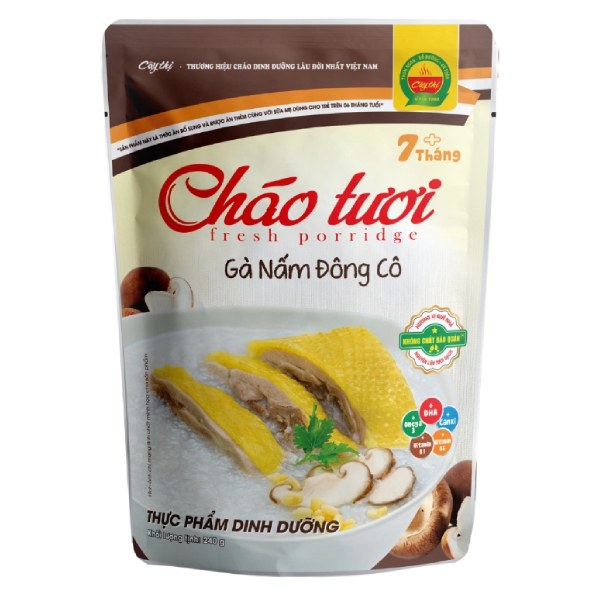 Cháo Tươi Cây Thị Thịt Gà Nấm Đông Cô Gói 240G