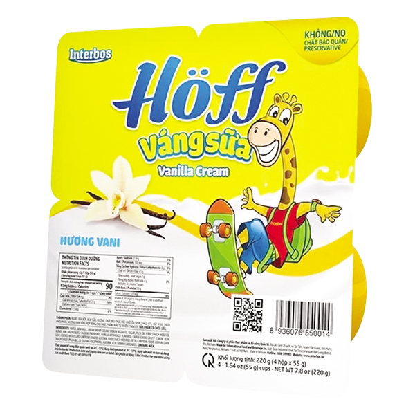Lốc 4 Váng Sữa Hoff Vani 55G